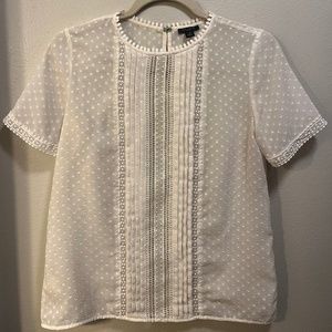 Ann Taylor Petite Off-White Blouse XS